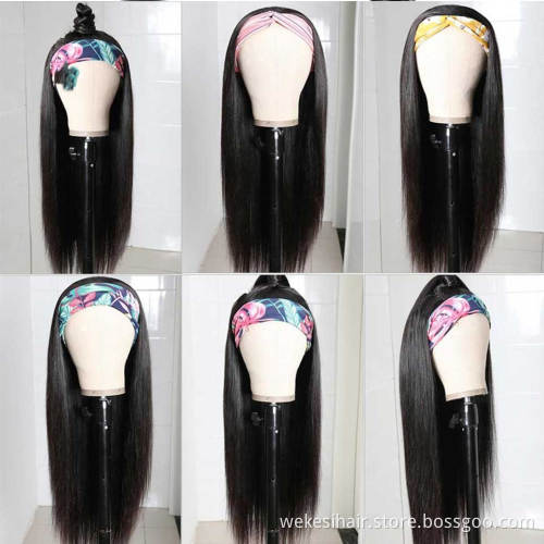 Wholesale Cuticle Aligned Virgin Human Hair Headband Wig No Lace Head band Wigs Headband Wigs Human Hair For Black Women